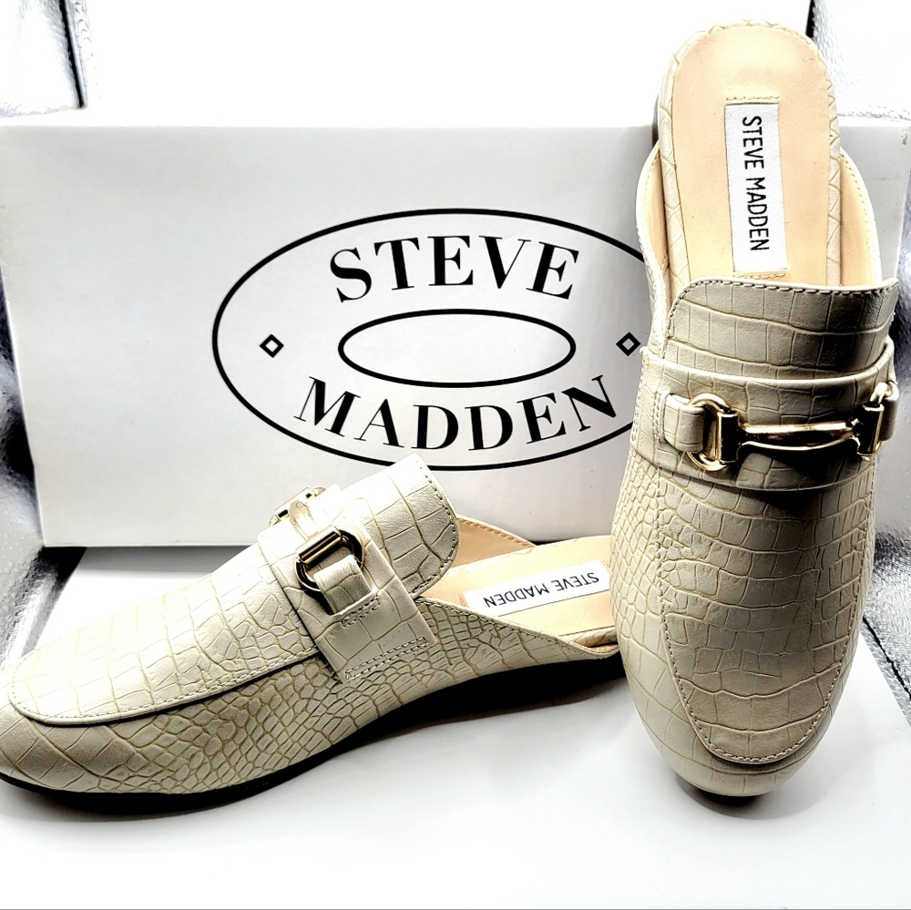 Steve Madden Taupe Croc Slides Loafers